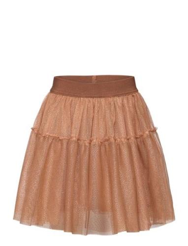 Skirt Mesh W. Glitter Dresses & Skirts Skirts Short Skirts Brown Minym...