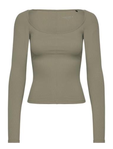 Studio Ballerina Long Sleeve Sport T-shirts & Tops Long-sleeved Khaki ...