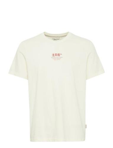 Tee Tops T-shirts Short-sleeved Cream Blend