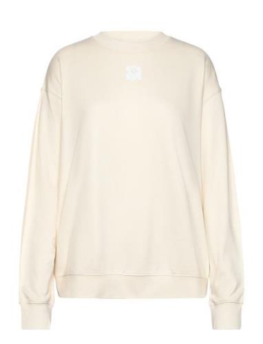 Ovaali Unikko Placement Tops Sweat-shirts & Hoodies Sweat-shirts Cream...