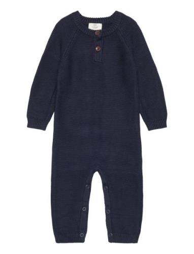 Classic Cotton Baby Full Body Langermet Bodysuit Navy Copenhagen Color...