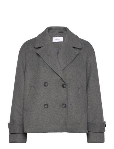 Renate Short Wool Blend Jacket Ulljakke Jakke Grey Bubbleroom