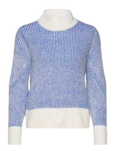 Ihkamara Ls Stripe4 Tops Knitwear Turtleneck Blue ICHI