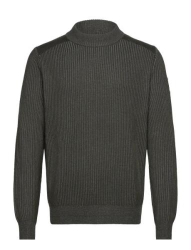 Stanley Mock Neck Jumper Tile Green / Mid Grey Heather Tops Knitwear R...