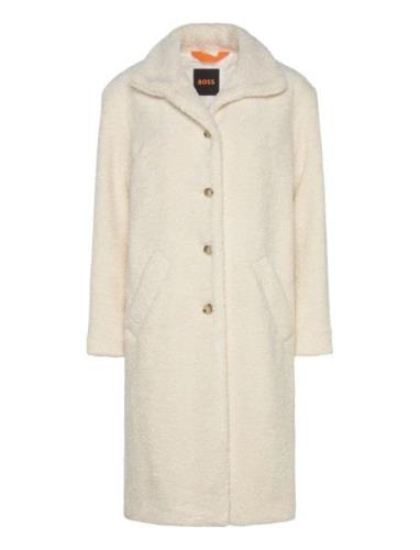 C_Caylina Outerwear Coats Winter Coats White BOSS