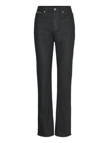 High Rise Straight Bottoms Jeans Straight-regular Black Calvin Klein J...