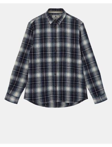 Akleif Flannel Check Shirt Tops Shirts Casual Navy Anerkjendt