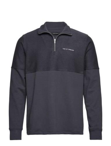 Elliot Half Zip Tops Sweat-shirts & Hoodies Sweat-shirts Navy Clean Cu...