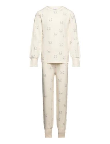 Bamboo Two Piece Pyjamas Pyjamas Sett Beige Geggamoja