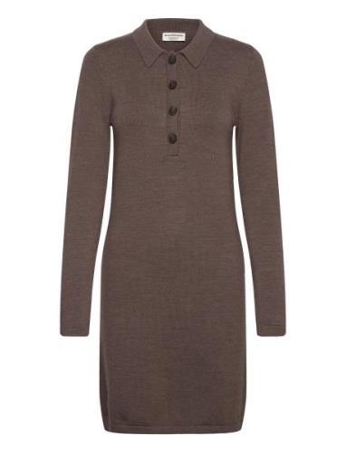 Bs Rava Regular Fit Dress Dresses Knitted Dresses Brown Bruun & Stenga...