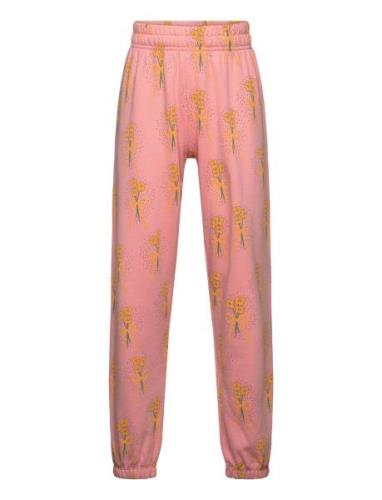 Winter Flowers Aop Sweatpants Bottoms Sweatpants Pink Mini Rodini