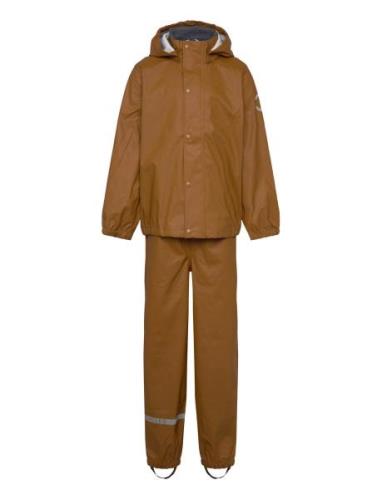 Pu Rain No Susp. Recycled Outerwear Rainwear Rainwear Sets Brown Mikk-...