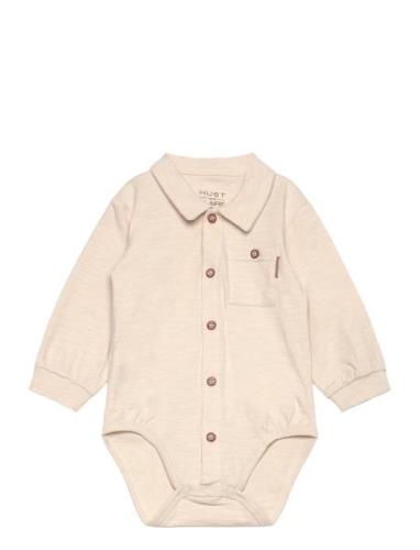 Hcboye - Bodyshirt Bodies Long-sleeved Beige Hust & Claire