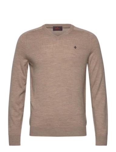 Merino Vneck Tops Knitwear V-necks Beige Morris