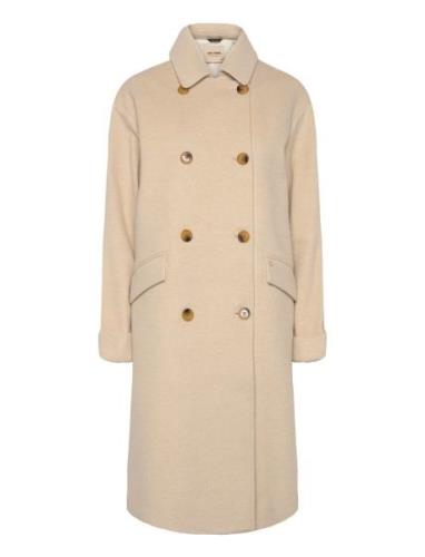 Mmvenice Wool Coat Outerwear Coats Winter Coats Beige MOS MOSH