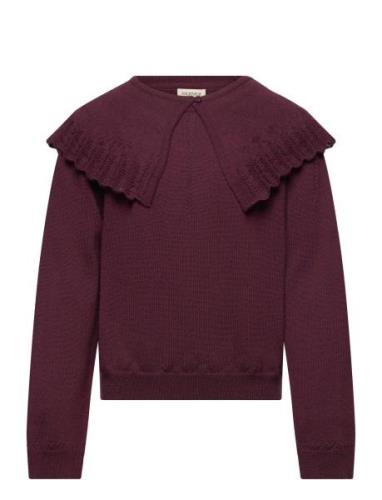 Thulla Tops Knitwear Cardigans Burgundy MarMar Copenhagen