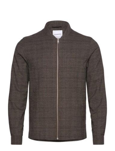 Checked Overshirt Tops Overshirts Brown Lindbergh