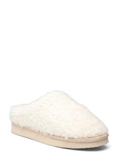 Biasweetie Slip In Faux Shearling Slippers Tøfler Cream Bianco