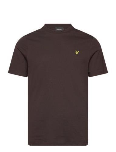 Plain T-Shirt Tops T-shirts Short-sleeved Brown Lyle & Scott