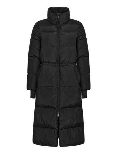 Pebble Drawstring Coat Fôret Jakke Black Röhnisch