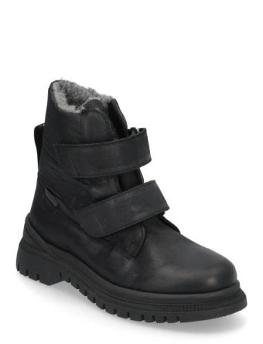 Boots - Flat - With Velcro Vinterstøvletter Med Borrelås Black ANGULUS