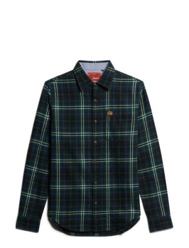 L/S Cotton Lumberjack Shirt Tops Shirts Casual Navy Superdry