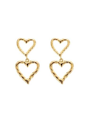 Open Heart Double Earring Øredobber Smykker Gold By Jolima