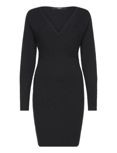 Vmmhollyrem Ls V-Neck Dress Ga Noos Knelang Kjole Black Vero Moda Mate...