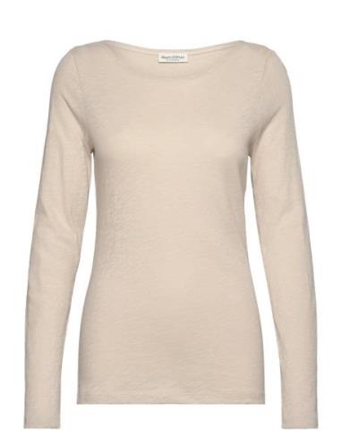 T-Shirts Long Sleeve Tops T-shirts & Tops Long-sleeved Cream Marc O'Po...