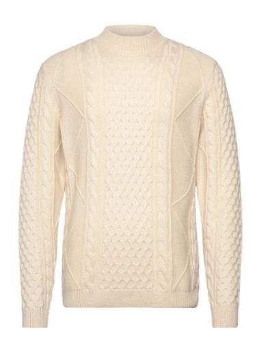 Morgan Wool Knit Tops Knitwear Round Necks Cream Clean Cut Copenhagen