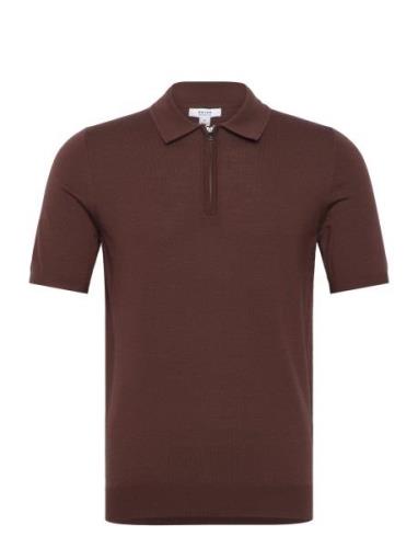 Maxwell Tops Polos Short-sleeved Brown Reiss