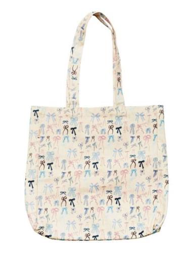 Canvas Totebag Cute Bows Bags Totes Cream Maanesten