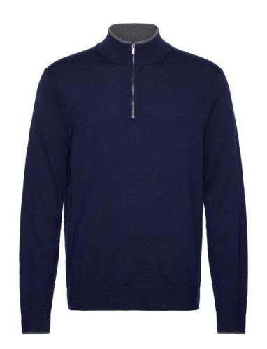 Core Merino Quarter Zip Tops Knitwear Half Zip Jumpers Navy Michael Ko...