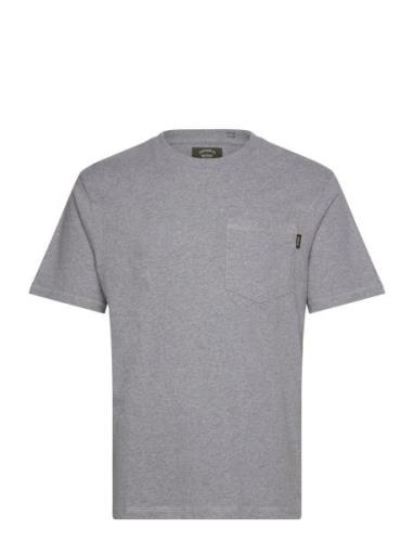 Contrast Stitch Pocket Tshirt Tops T-shirts Short-sleeved Grey Superdr...