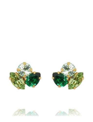 Ana Earrings Gold Øredobber Smykker Green Caroline Svedbom