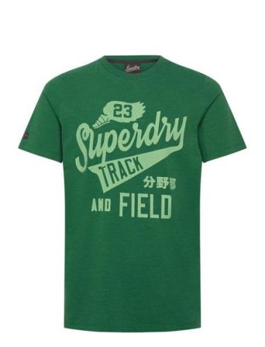 College Scripted Graphic Tee Tops T-shirts Short-sleeved Green Superdr...