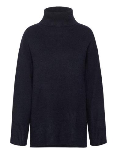 Roll-Neck Knitted Sweater Tops Knitwear Turtleneck Navy Gina Tricot