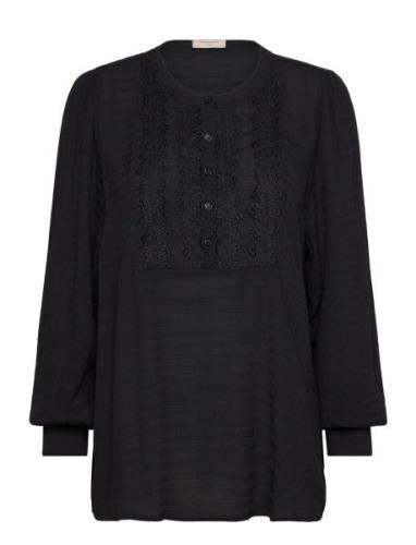 Fqshu-Blouse Tops Blouses Long-sleeved Black FREE/QUENT