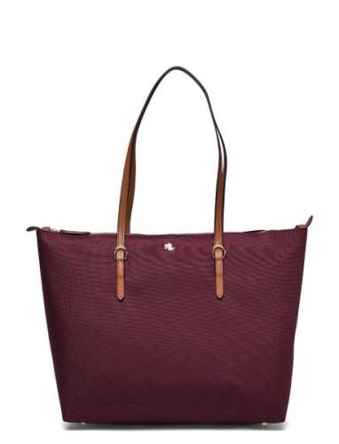 Nylon Medium Keaton Tote Bag Shopper Veske Burgundy Lauren Ralph Laure...