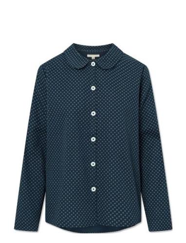 Petra Shirt - Cotton Tops Shirts Long-sleeved Blue STUDIO FEDER