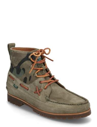 Ranger Mid Camo Suede Boot Støvletter Med Snøring Green Polo Ralph Lau...