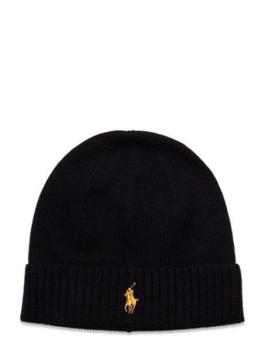 Signature Pony Wool Beanie Accessories Headwear Beanies Black Polo Ral...