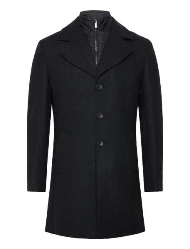 Bs Portmore Slim Fit Coat Ullfrakk Frakk Black Bruun & Stengade