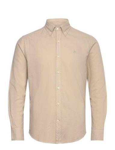 Brushed Twill Shirt-Classic Fit Designers Shirts Casual Beige Morris