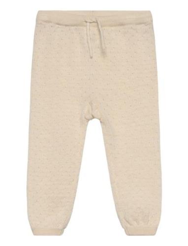 Merino Pants W. Hole Pattern Bottoms Sweatpants Beige Copenhagen Color...