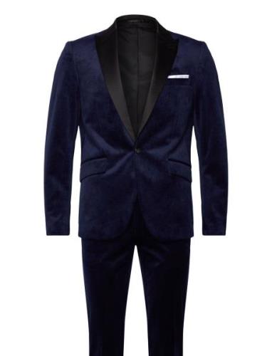 Velvet Tuxedo Suit Dress Navy Lindbergh