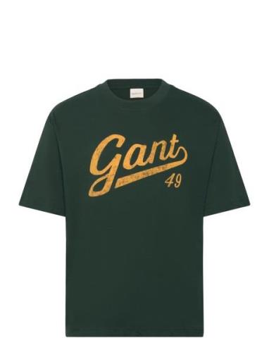 Graphic T-Shirt Tops T-shirts Short-sleeved Green GANT