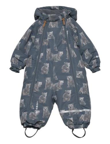 Snow Suit Aop Outerwear Coveralls Snow-ski Coveralls & Sets Blue Minym...