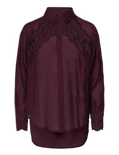 Cmmolly-Shirt Tops Shirts Long-sleeved Burgundy Copenhagen Muse