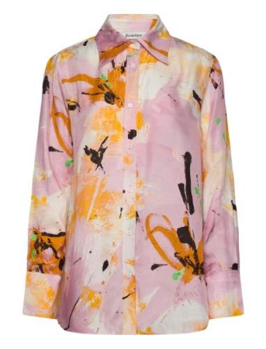 Rodebjer Sofia Floral Tops Shirts Long-sleeved Pink RODEBJER